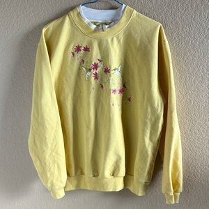 Hummingbird Yellow Floral Sweatshirt